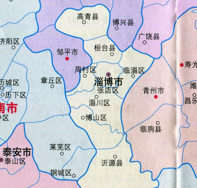 淄博地图全图五区三县图片