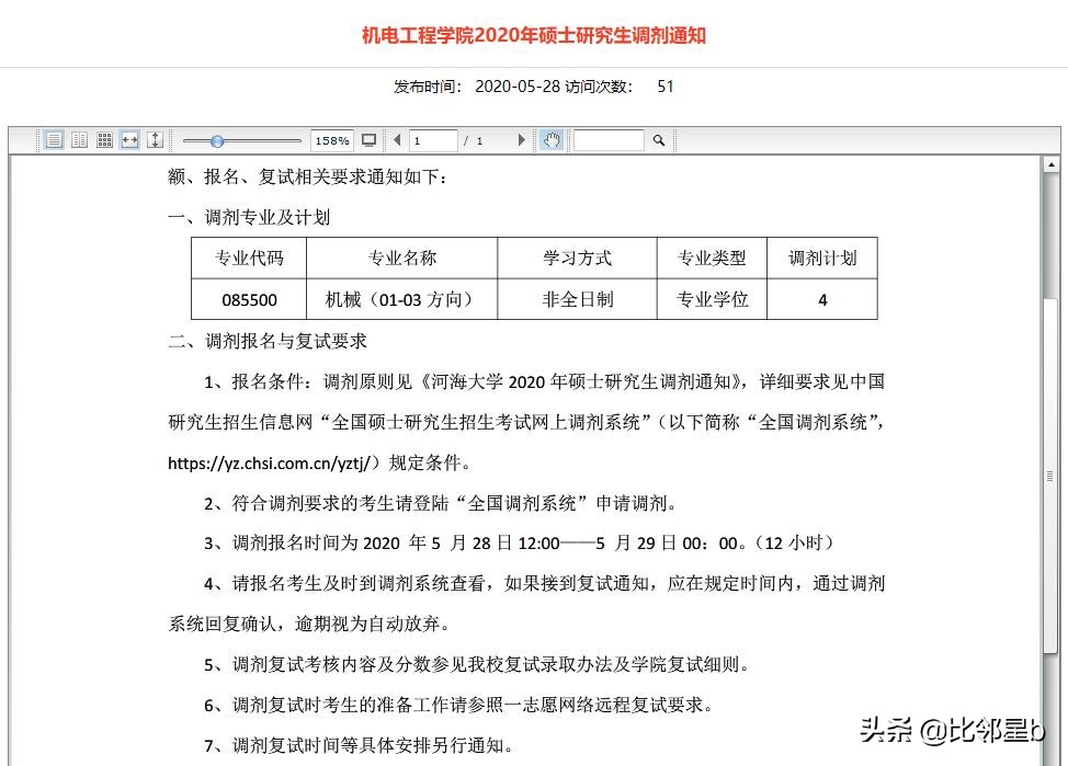 5月28日第四轮考研调剂信息：安徽大学、河海大学、重庆大学等