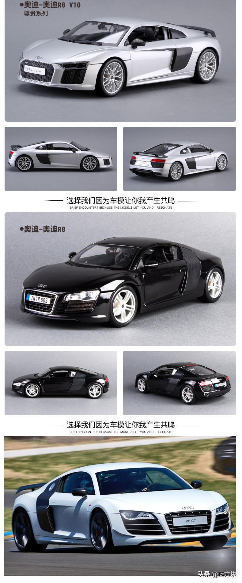 奥迪R8GT跑车引燃年轻人的热情——1：18 仿真合金汽车模型