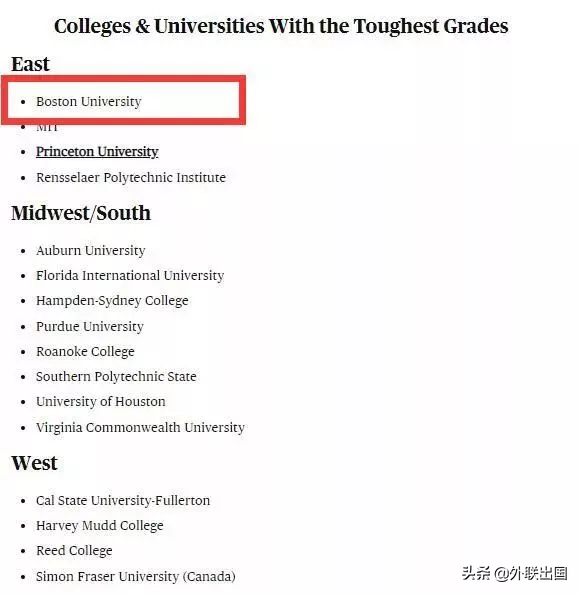 全美大学挂科率Top 100榜单，波士顿又是第一