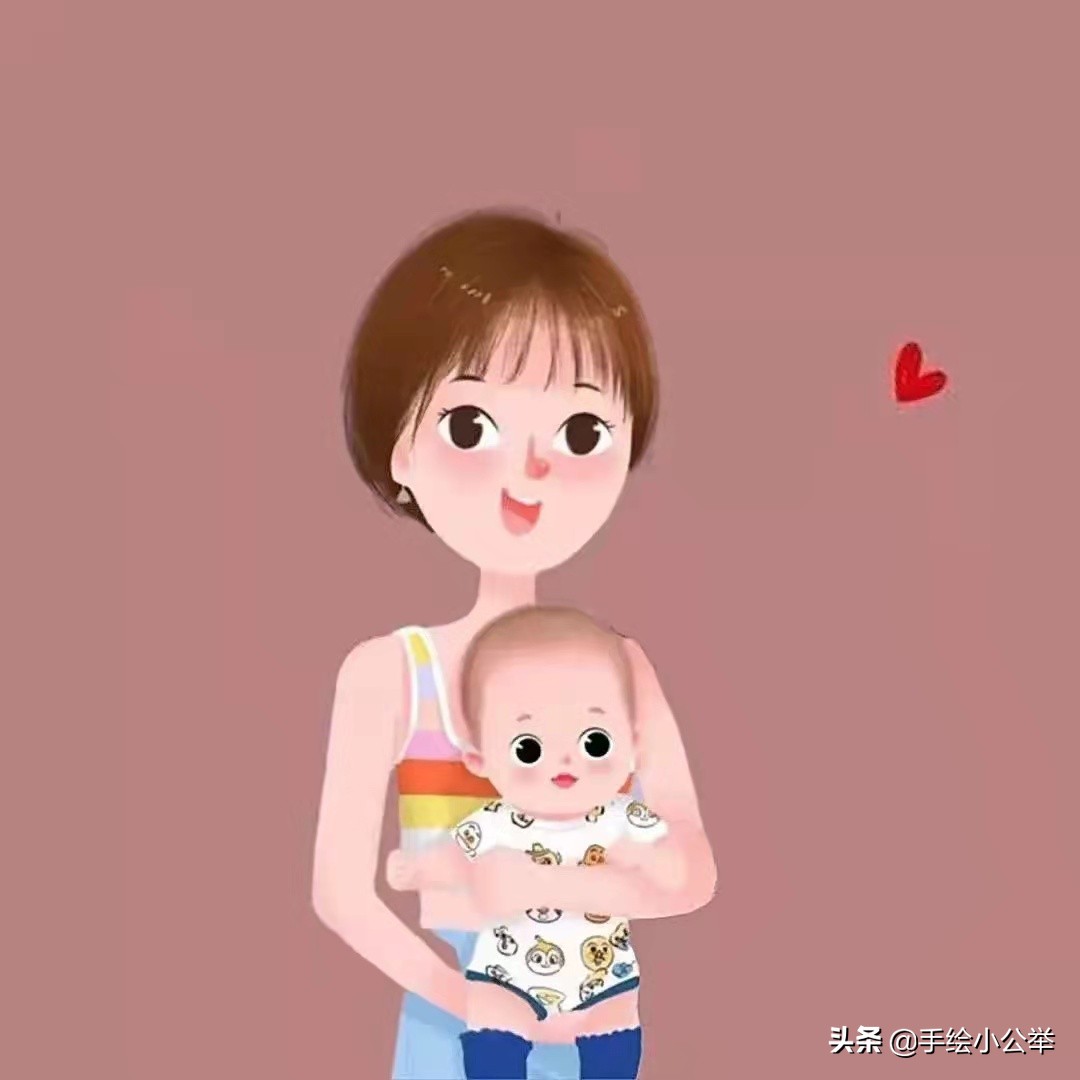 换个头像吧，卡通全家福头像可爱漫画，儿女双全，相亲相爱