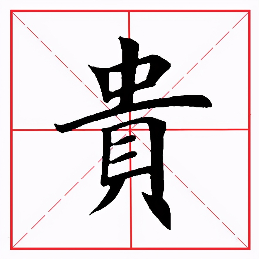 田英章毛笔楷书《偏旁部首·贝字旁》