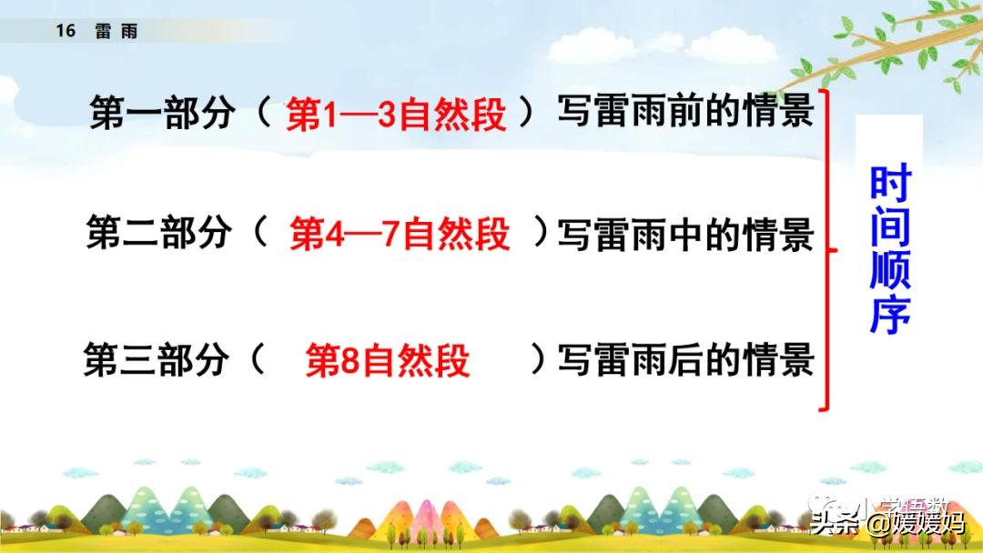 二年級下冊語文課文16《雷雨》圖文詳解及同步練習