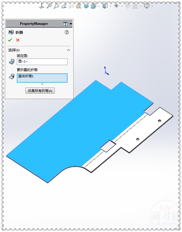用SolidWorks画的钣金底壳，需要画两个成形工具，所以步骤比较多