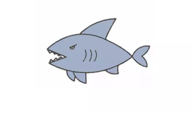 三年级画恐怖的鲨鱼图片