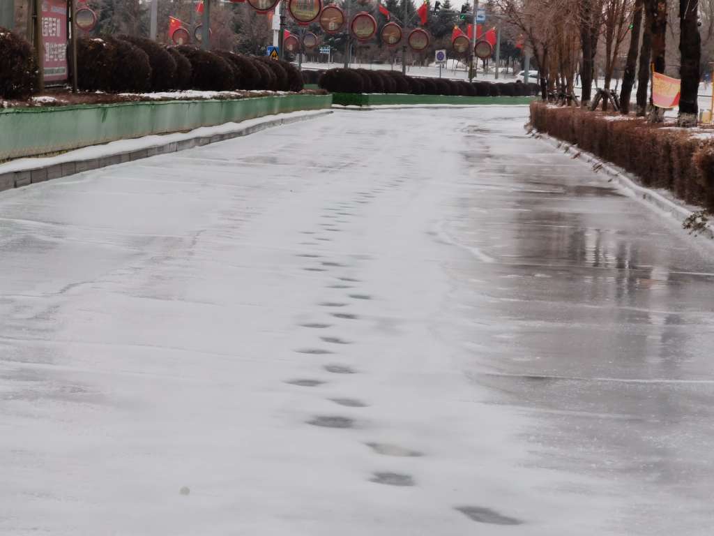 顶风冒雨清积雪，为榆树环卫工人点赞