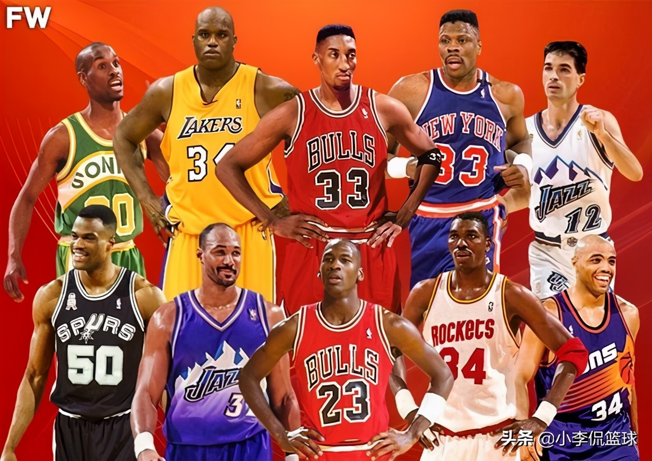 90年代有哪些nba球星(NBA90年代球星排名：巴克利第4，皮蓬第6，斯托克顿第9)