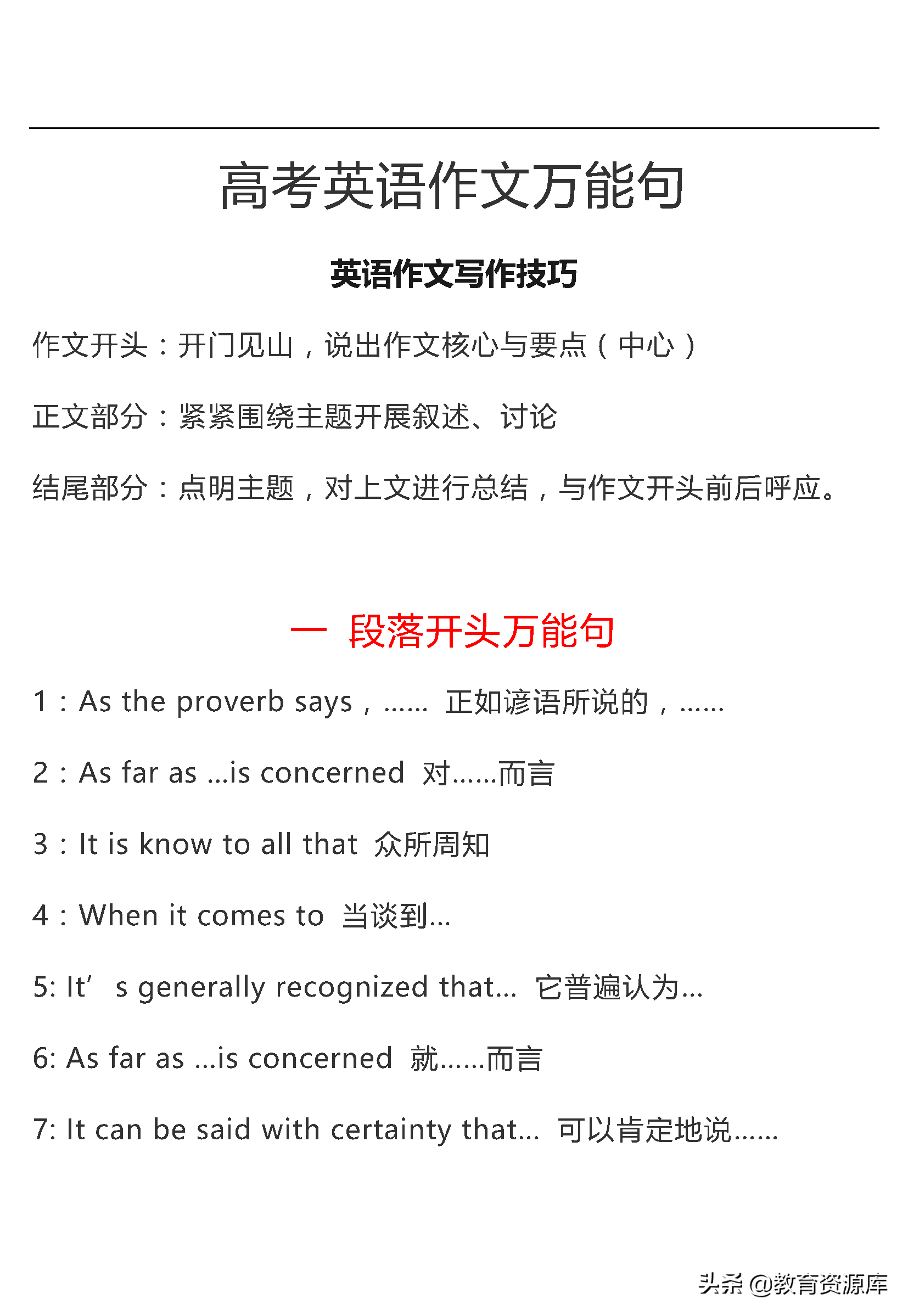 高考英语作文万能句子精选，助你轻松拿高分