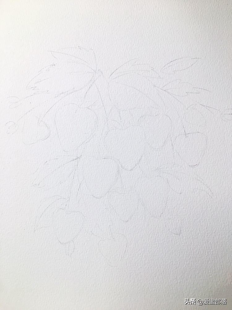 水彩干混技法，甜心草莓