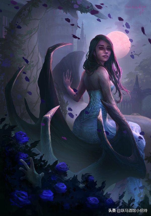 的图不陌生吧,图中的女子就是一名吸血鬼,准确的说是吸血女妖布鲁卡萨