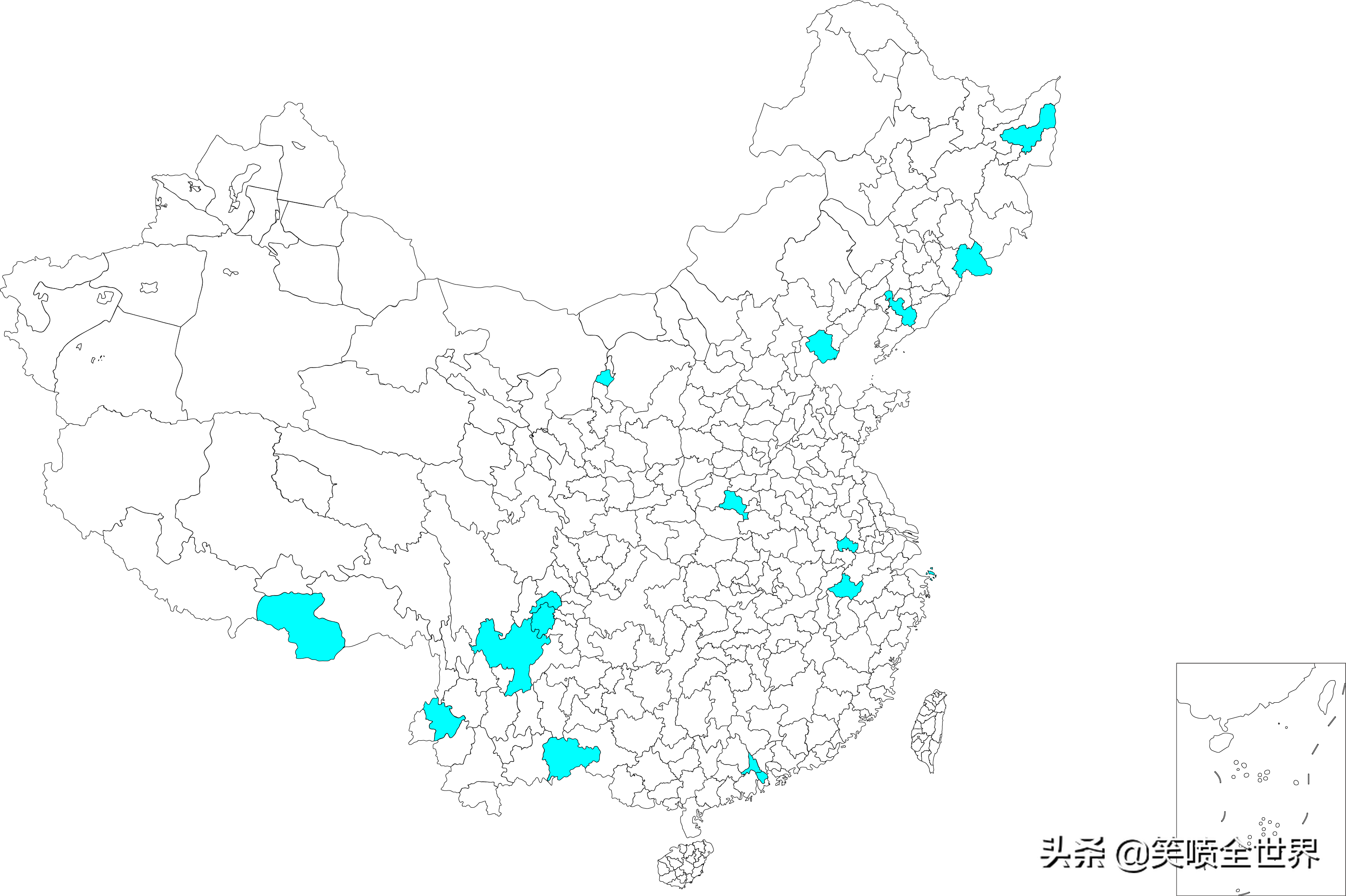 我国地级地名使用最多的字，山字17个，阳字23个