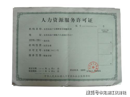 芜湖人力资源服务许可证申报条件_办理材料_办理周期