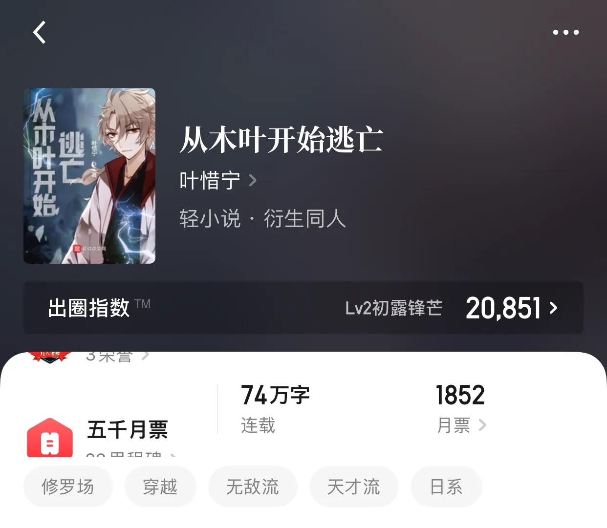 八本各类动漫同人小说，斗罗？火影？海贼？秦时明月光？举头望？