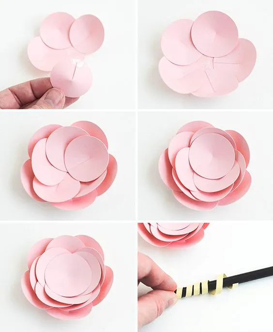 不起眼的彩纸剪开粘起来,简单几步就能造花,纸艺手工花附教程