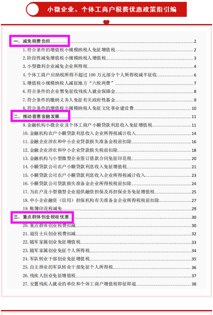 最新2021年小微企业、个体工商户税费优惠政策指引汇总，电子版