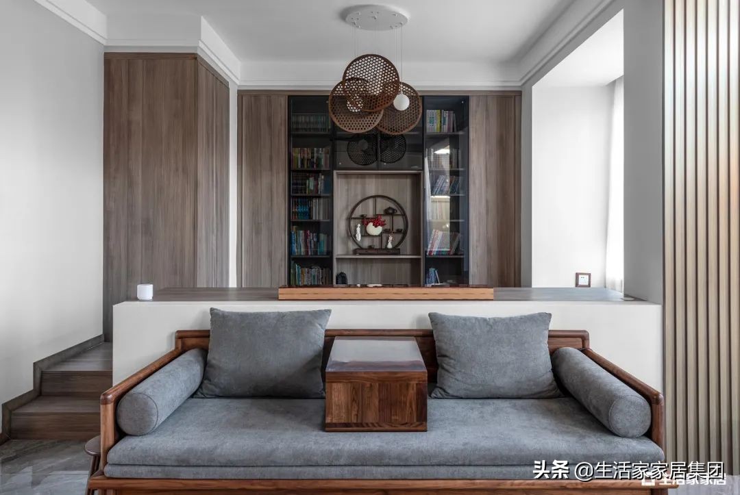 120㎡新中式，开放式书房、厨房更显宽敞，一家三口尽享诗意生活