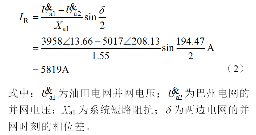 处理一起油田电网故障时，发生同期并网事故的分析