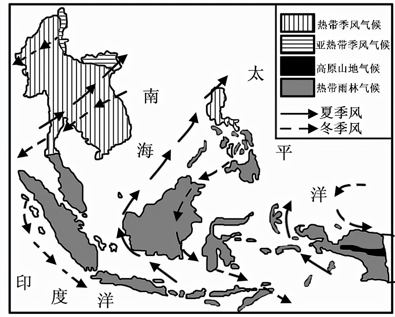 东南亚气候类型图图片