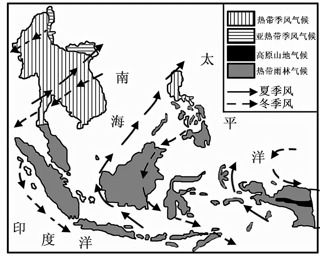 东南亚气候类型分布（东南亚组成与范围以及自然地理特征）