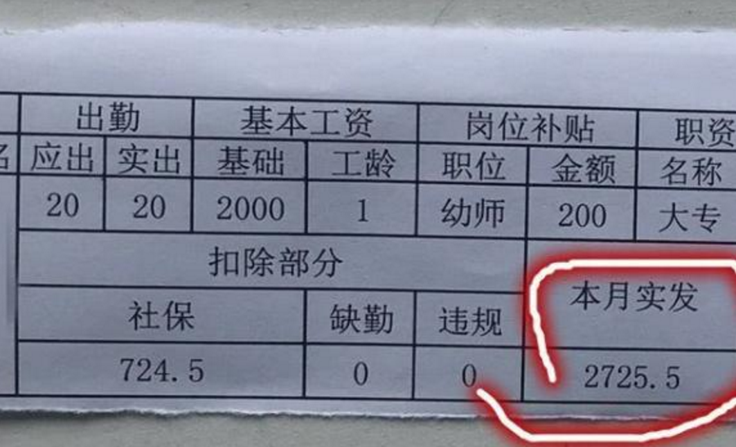 幼儿园老师晒“天价”工资单，年薪高达30万，谁再说幼教穷？