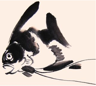 神仙鱼的水墨画法与染墨画法