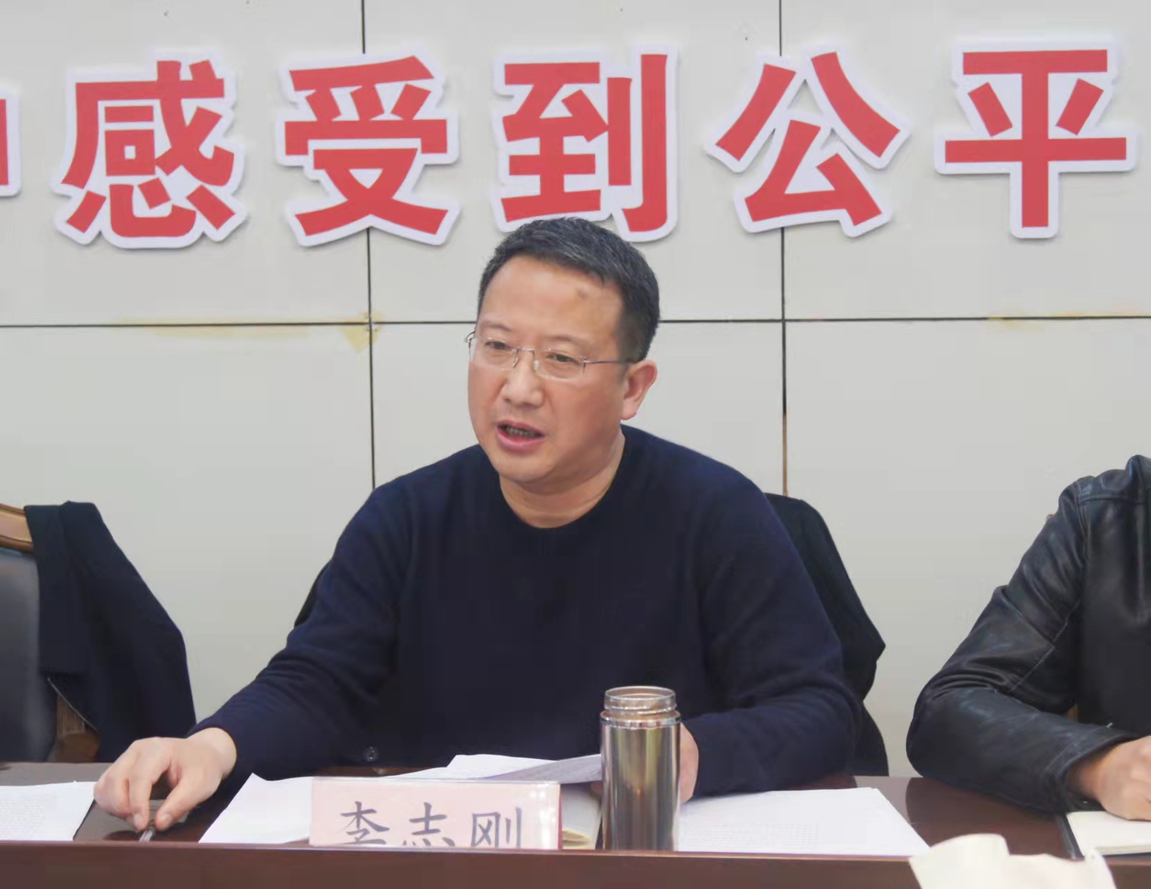 汉中市中院党组成员、副院长刘明才一行到洋县法院督导调研“双进”专项工作
