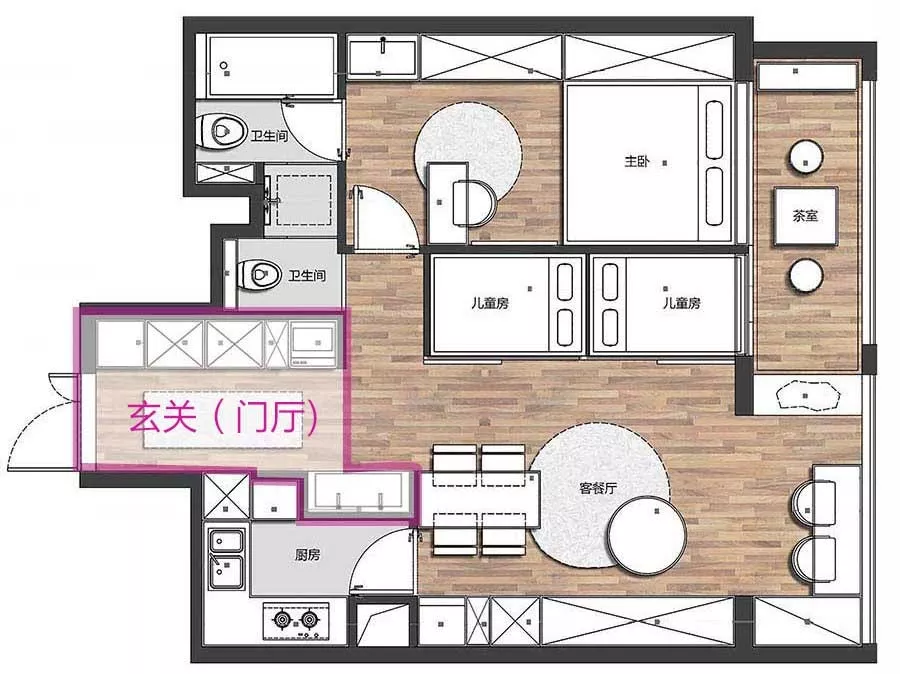 北京59㎡混搭公寓,住进一家四口,还有练跆拳道空间,宽敞