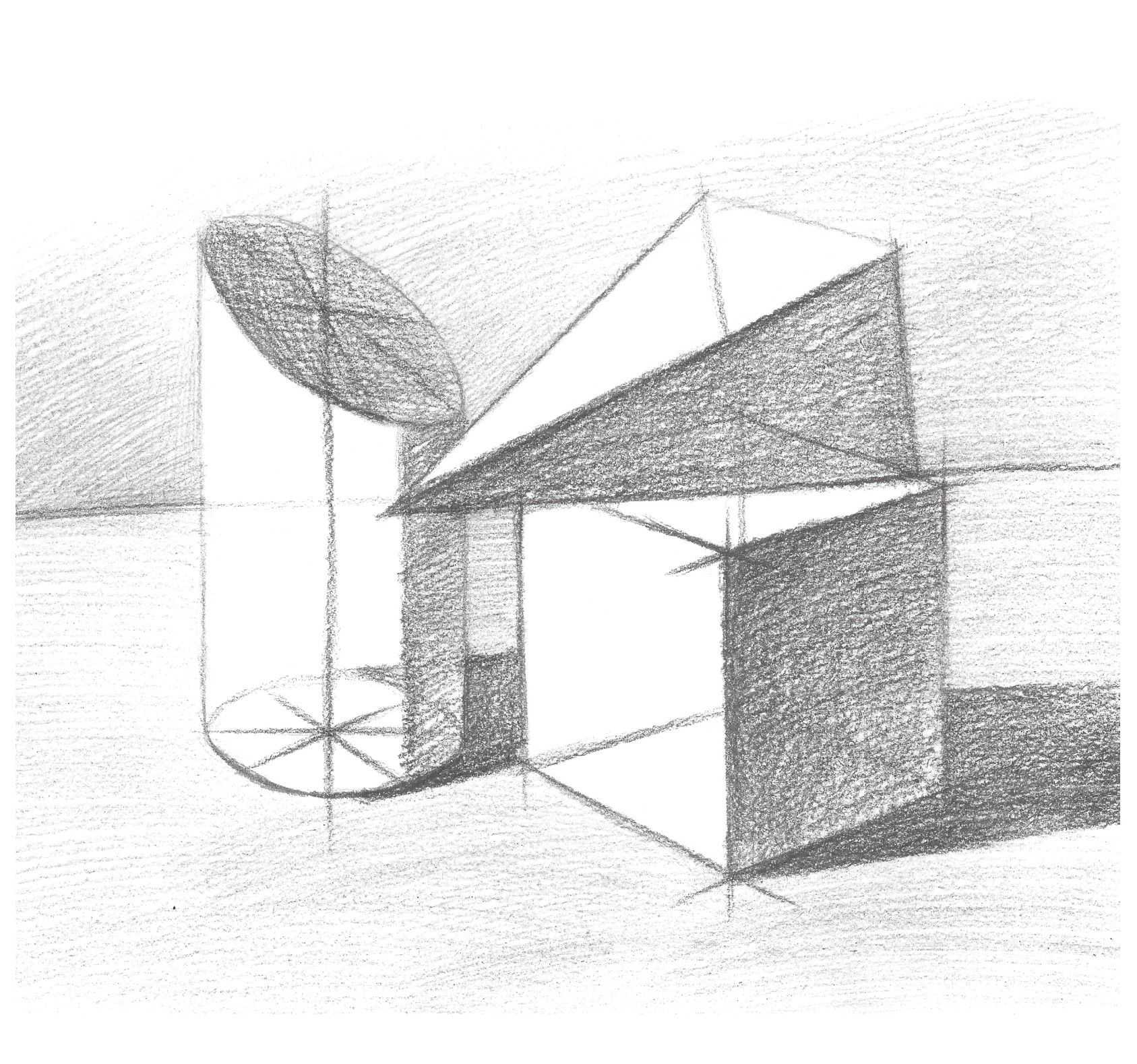 结构素描知识:几何体结构素描画法有哪些?分步骤图解教你画