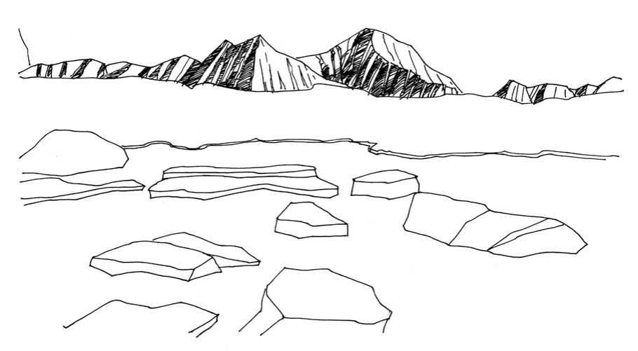 教你用排线条的方式画远山，这样画出来的山很美，适合小白学习
