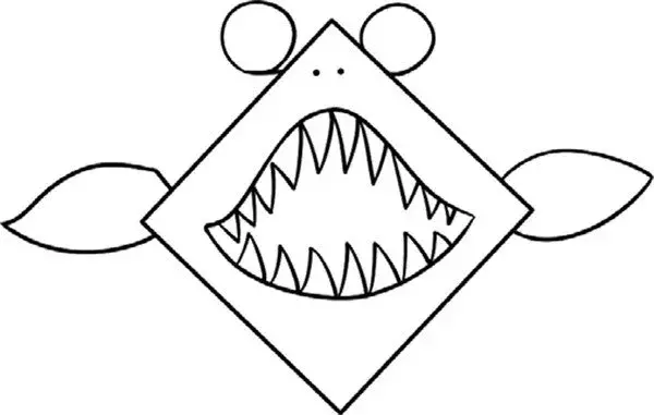 简笔画｜儿童简笔画，海里最凶猛的大白鲨绘画步骤，建议先收藏！
