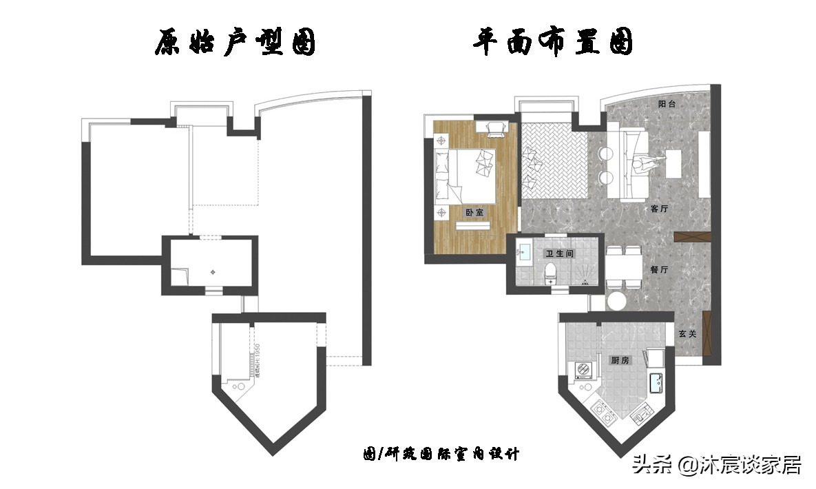 她家看着平淡，但简洁清爽，用窗帘隔出一间卧室，温馨且幸福