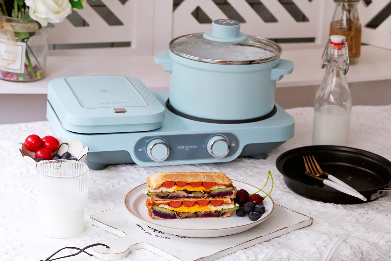 早餐不糊弄，紫薯鸡蛋三明治，营养丰富味道赞