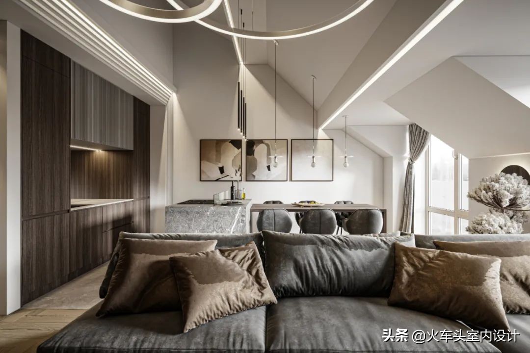 110㎡高级灰+黄铜，轻奢品味