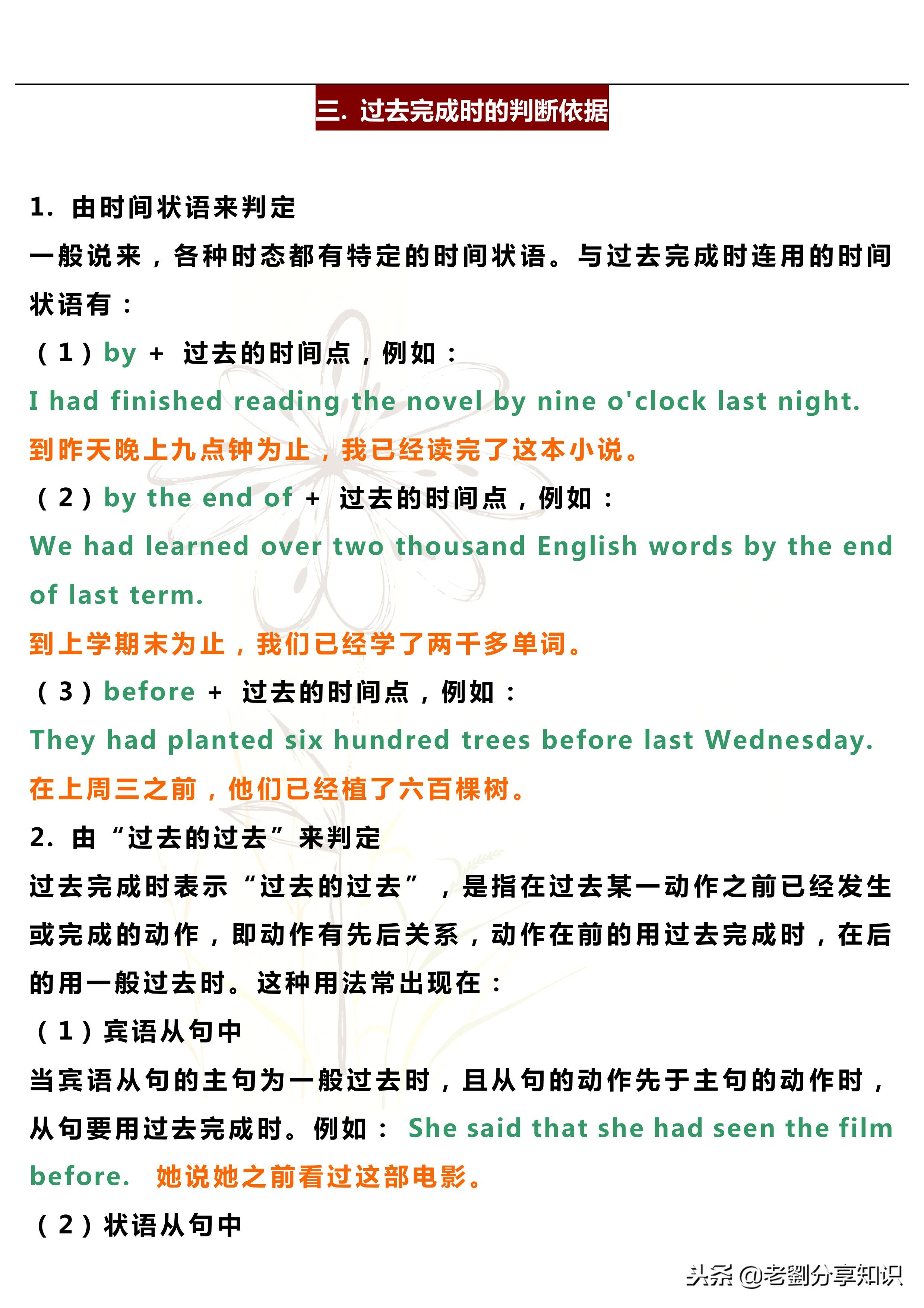 中考英语考点梳理：过去完成时语法详解，适用于期末复习