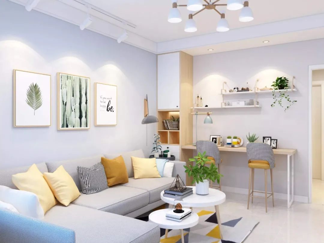 清新+活力，25天花8w，95后姐妹俩打造了64m²北欧小两居