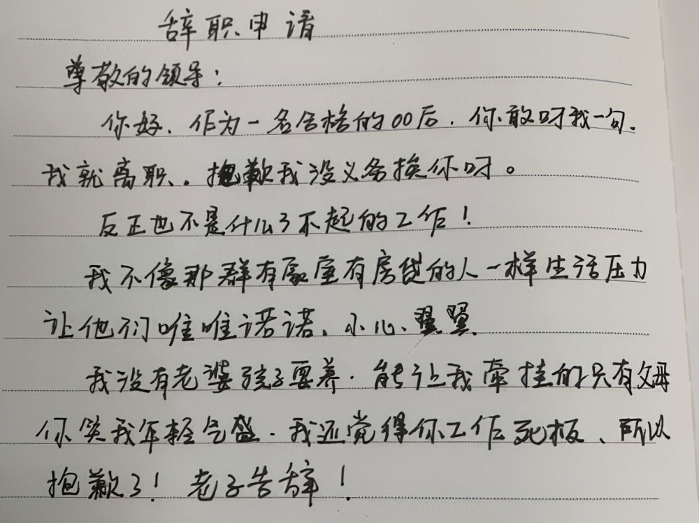 00后的辞职报告到底有多绝？辞职原因：方圆5公里的外卖吃腻了 13