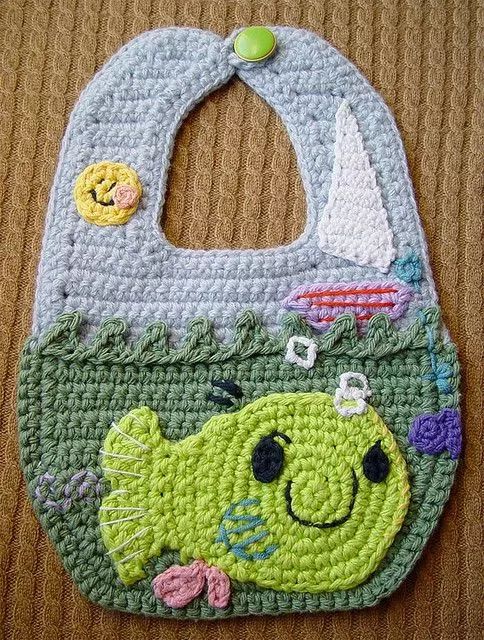 棒针编织婴儿围嘴的教程