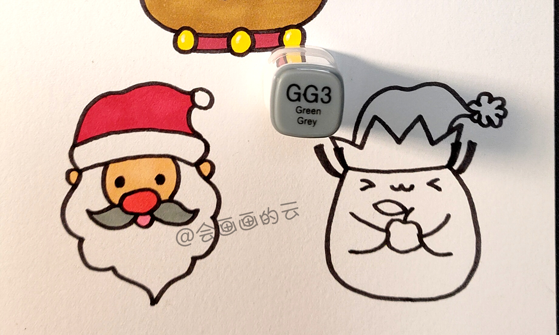 10款圣诞手绘简笔画，适合零基础的教程，圣诞快乐