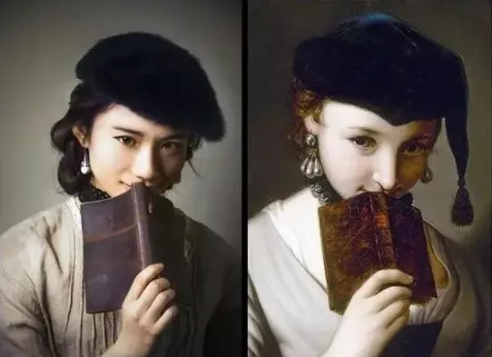 北大美女模仿世界名画拍摄的读书图！