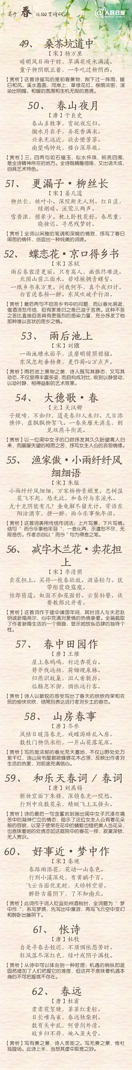 人民日报力荐！这100首诗词写尽春暖花开，你家孩子背过几首？