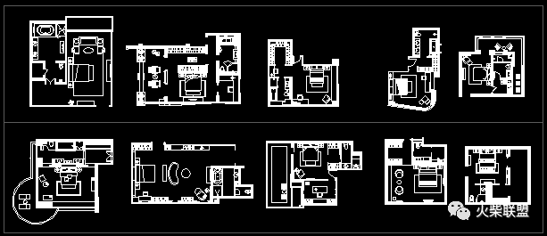国内名师100套主卧平面格局CAD套图方案图库