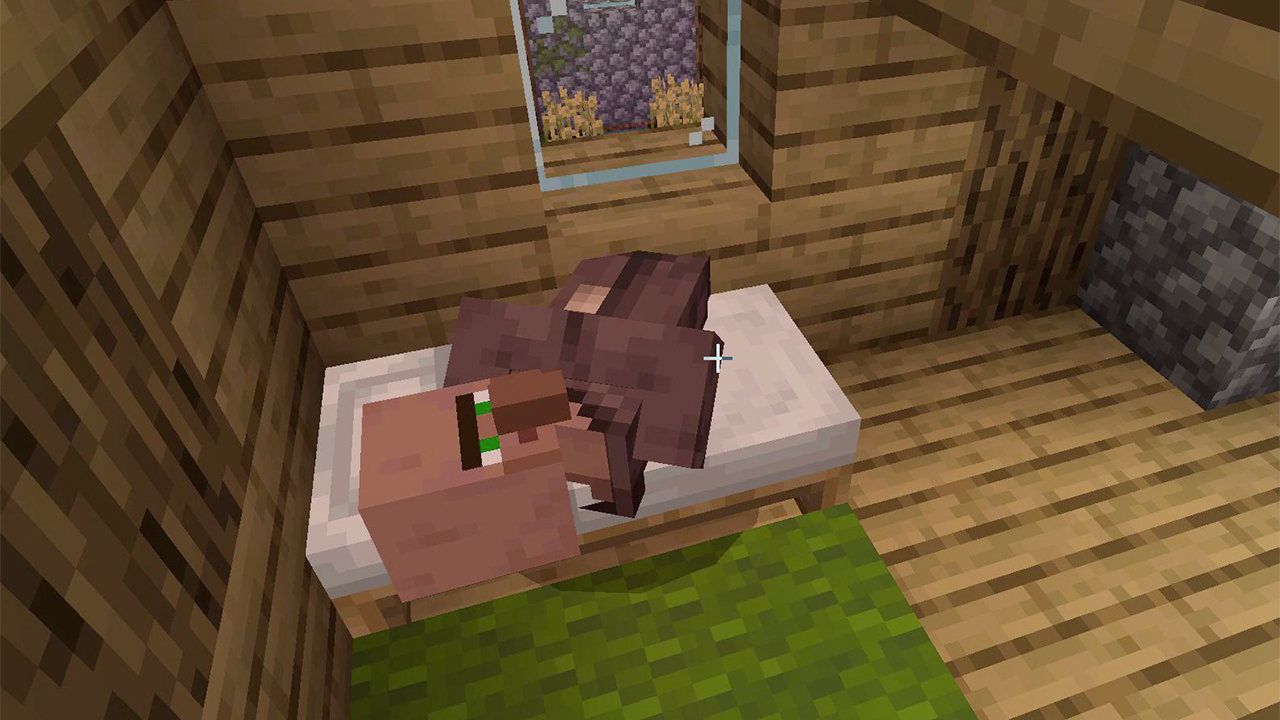 我的世界8大恶搞图,末影人请放开那只羊,村民睡觉有自己的想法