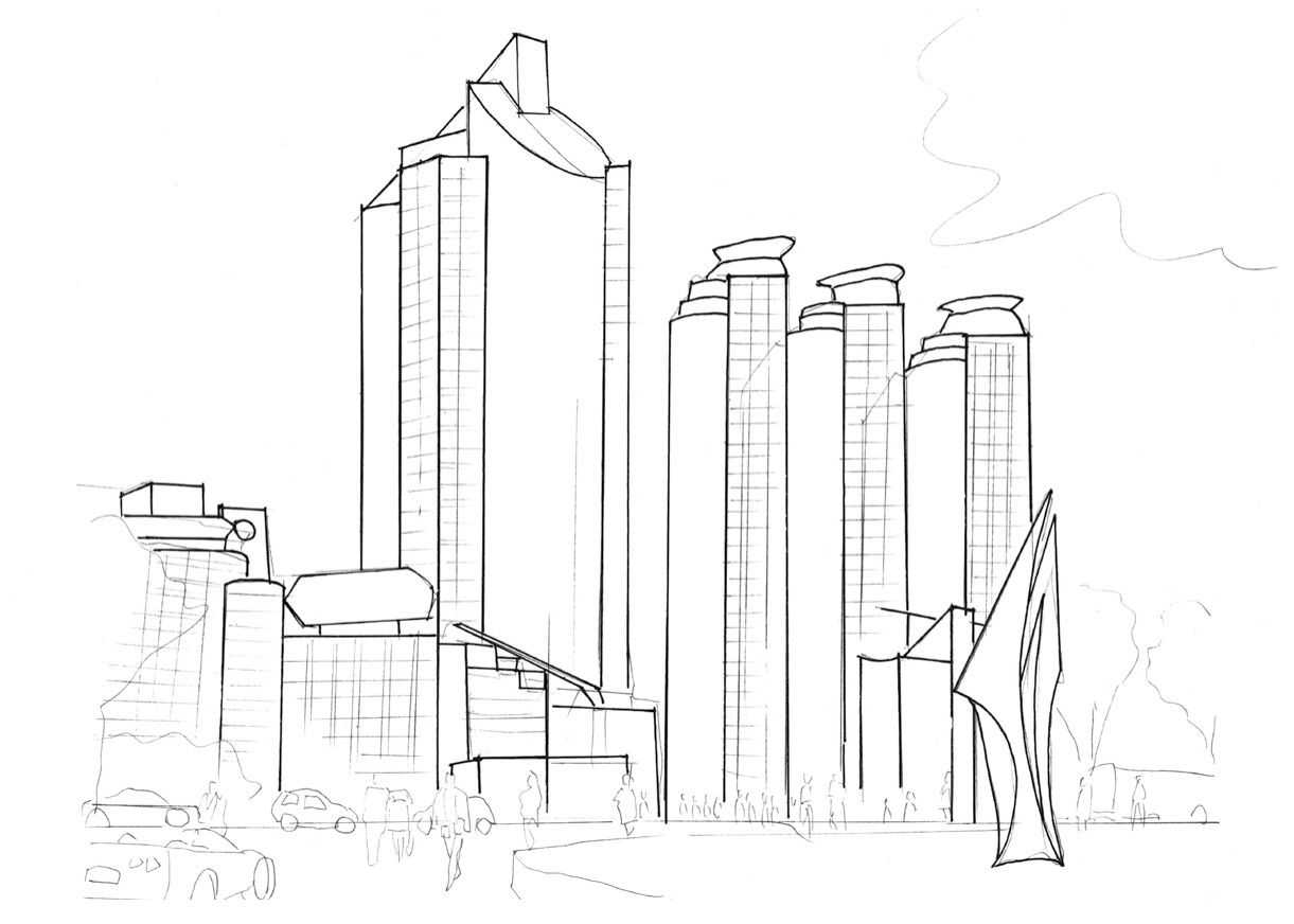 不会画高楼速写?分步骤教你画城区高楼建筑画法,简单易学,收藏