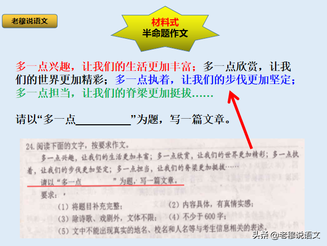天津东丽中考模考作文题目：**多**的写作指导与范文解析