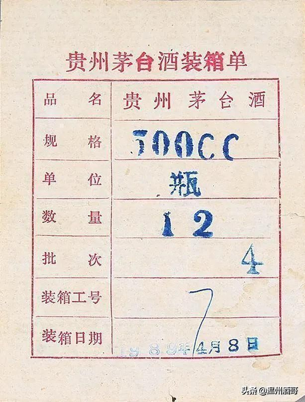 近40年茅台酒合格证大全