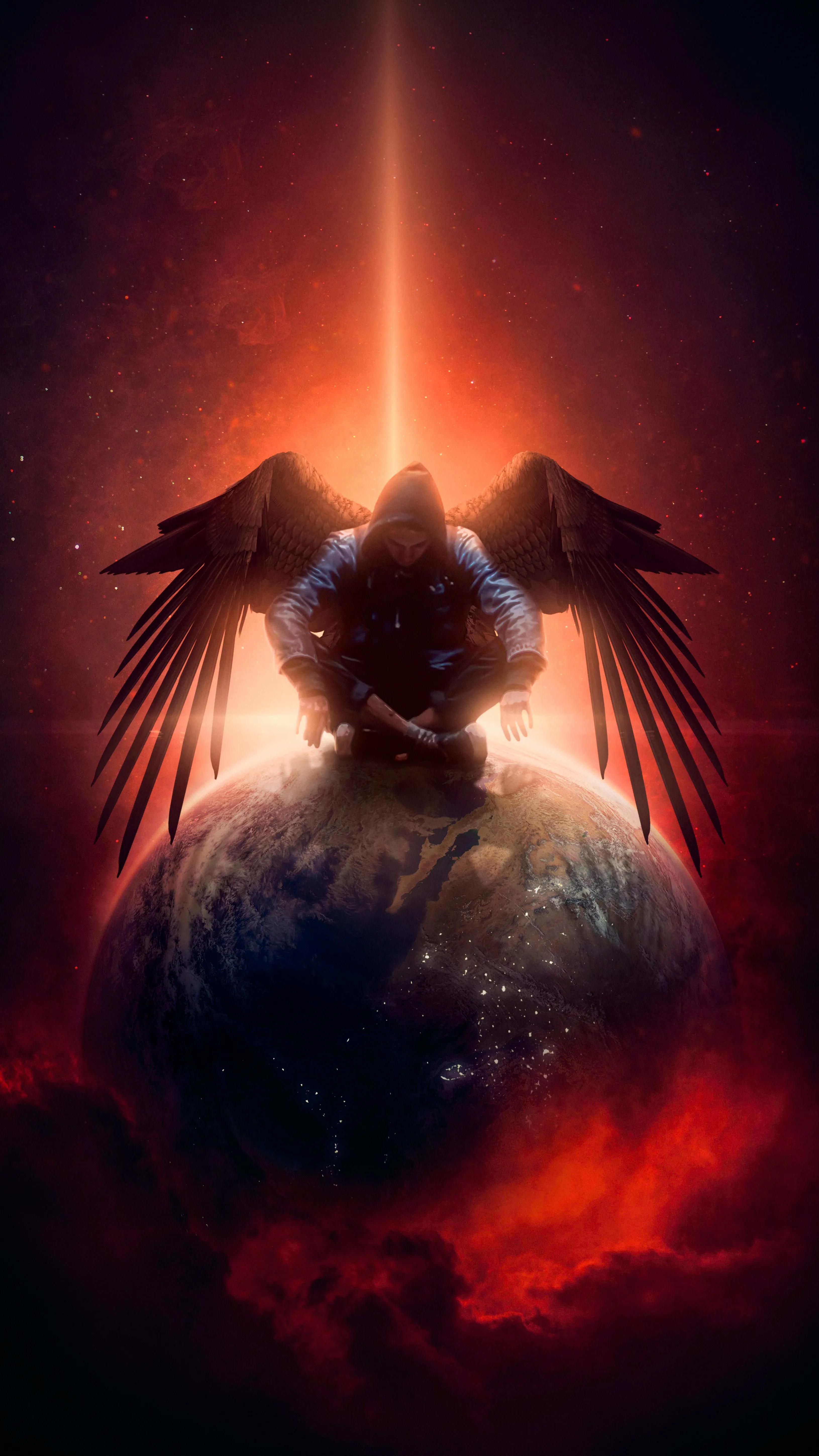 4k壁纸|天使与恶魔,即使背负黑色的翅膀,也要飞向天堂,飞向你