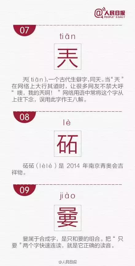 “兲”字你会读吗？《人民日报》选出的最难认的30个汉字