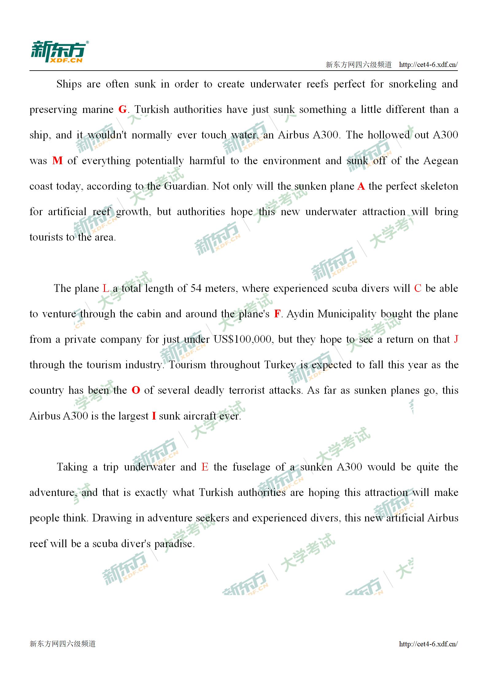 2019年6月英语四级试题及答案解析，可下载