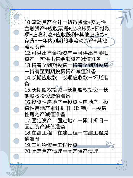 这套资产负债表和利润表编制公式，一定记得牢牢地，不再出错