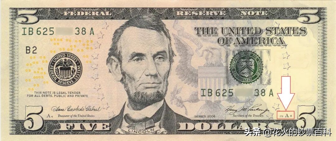「美元系列1」美元纸币上数字的秘密：版面标记